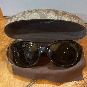 Talbots Large Brown Tortoise Glasses in new Coach case.